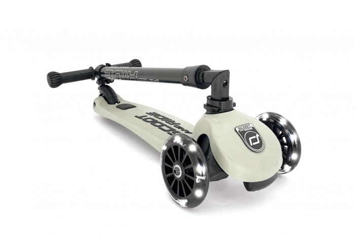 Trotineta copii pliabila, reglabila, roti luminoase, Highwaykick 3 Led Ash, 3-6 ani, pana la 50 kg, Scoot & Ride [2]