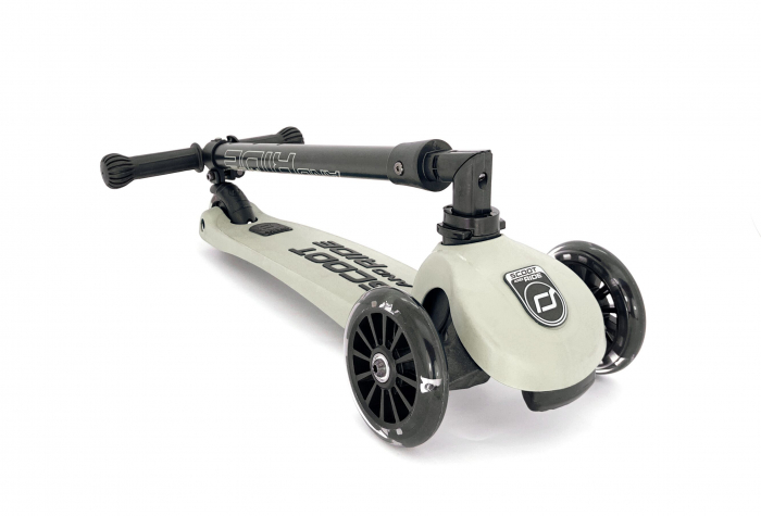 Trotineta copii pliabila, reglabila, roti luminoase, Highwaykick 3 Led Ash, 3-6 ani, pana la 50 kg, Scoot & Ride [6]
