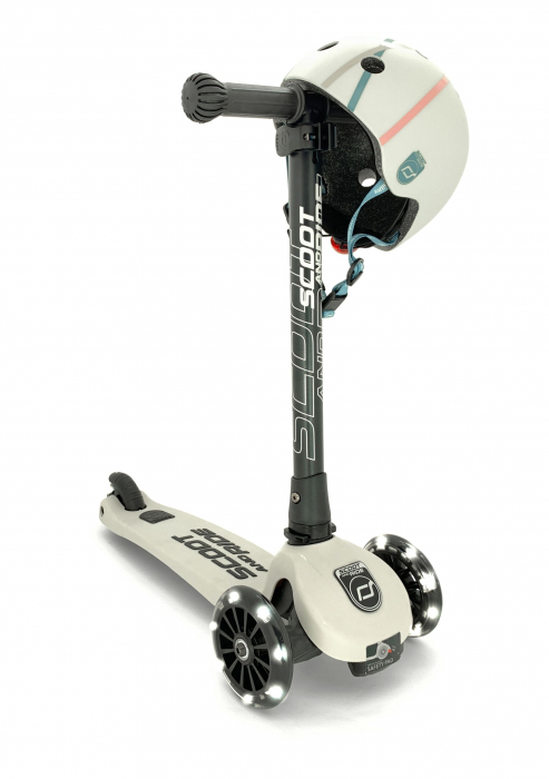 Trotineta copii pliabila, reglabila, roti luminoase, Highwaykick 3 Led Ash, 3-6 ani, pana la 50 kg, Scoot & Ride [8]