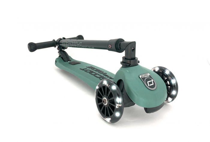 Trotineta copii pliabila, reglabila, roti luminoase, Highwaykick 3 Led Forest, 3-6 ani, pana la 50 kg, Scoot & Ride [2]
