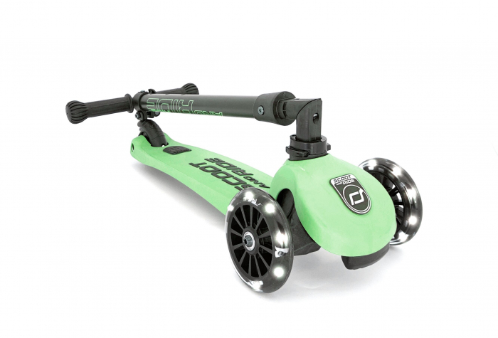 Trotineta copii pliabila, reglabila, roti luminoase, Highwaykick 3 Led Kiwi, 3-6 ani, pana la 50 kg, Scoot & Ride [2]