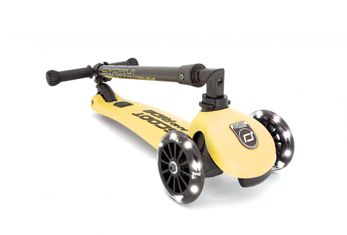 Trotineta copii pliabila, reglabila, roti luminoase, Highwaykick 3 Led Lemon, 3-6 ani, pana la 50 kg, Scoot & Ride [3]