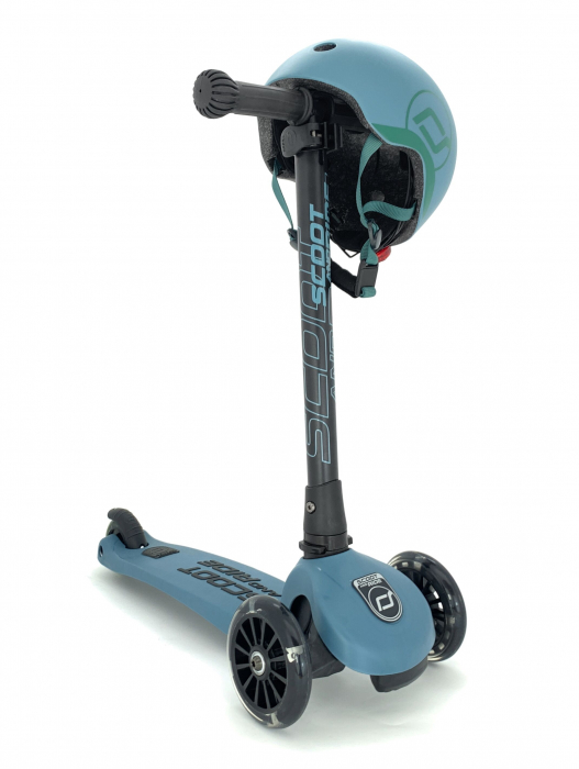 Trotineta copii pliabila, reglabila, roti luminoase, Highwaykick 3 Led Steel, 3-6 ani, pana la 50 kg, Scoot & Ride [6]