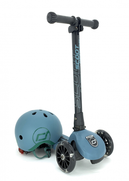 Trotineta copii pliabila, reglabila, roti luminoase, Highwaykick 3 Led Steel, 3-6 ani, pana la 50 kg, Scoot & Ride [7]