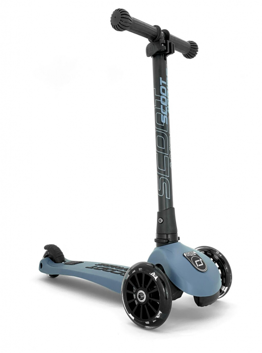 Trotineta copii pliabila, reglabila, roti luminoase, Highwaykick 3 Led Steel, 3-6 ani, pana la 50 kg, Scoot & Ride [8]