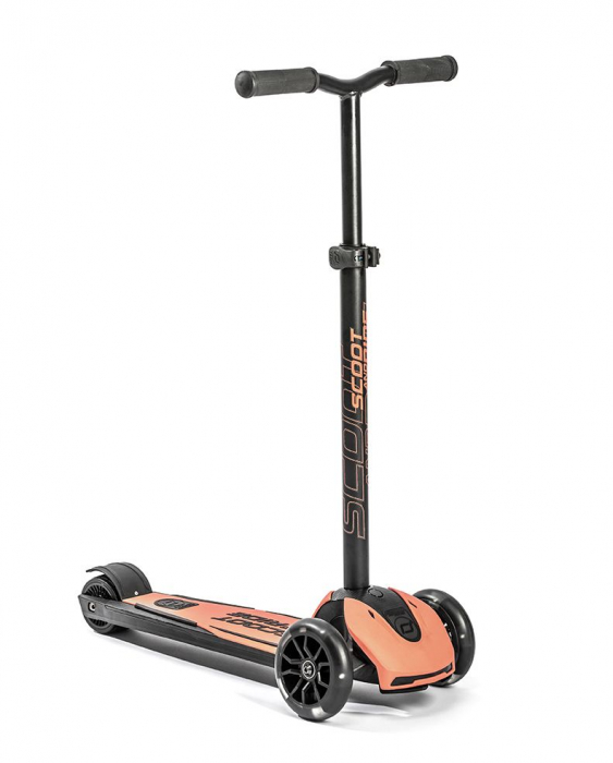 Trotineta copii pliabila, reglabila, roti luminoase, Highwaykick 5 Led Peach, 5 ani +, pana la 80 kg, Scoot & Ride [2]