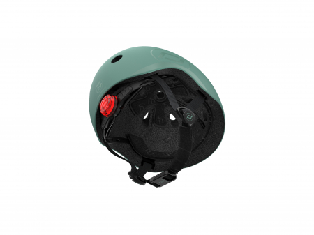 Casca de protectie pentru copii cu finisaj mat, sistem de reglare magnetic, Include lumină de siguranță LED și căptușeală moale din fleece pentru protecție suplimentară, S-M, 51-55 cm, 3 ani+,  Forest [7]