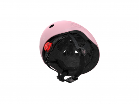 Casca de protectie pentru copii cu finisaj mat, sistem de reglare magnetic, Include lumină de siguranță LED și căptușeală moale din fleece pentru protecție suplimentară, S-M, 51-55 cm, 3 ani+,  Rose, [7]