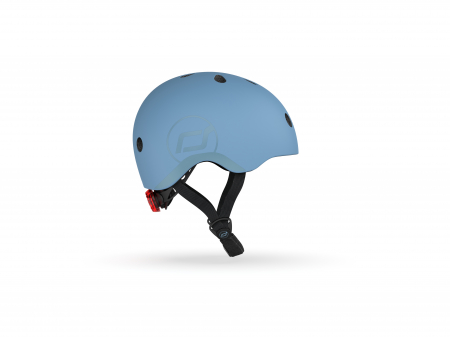 Casca de protectie pentru copii cu finisaj mat, sistem de reglare magnetic, Include lumină de siguranță LED și căptușeală moale din fleece pentru protecție suplimentară, S-M, 51-55 cm, 3 ani+,  Steel, [1]