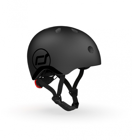 Casca de protectie pentru copii, sistem de reglare magnetic cu led, XXS-S, 45-51 cm, 1 an+, Black, Scoot & Ride [1]