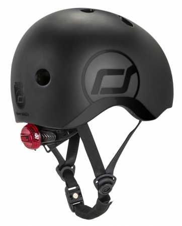 Casca de protectie - Casca de protectie pentru copii, sistem de reglare magnetic cu led, XXS-S, 45-51 cm, 1 an+, Black, Scoot & Ride