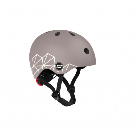 Casca de protectie pentru copii, sistem de reglare magnetic cu led, XXS-S, 45-51 cm, 1 an+, Brown Lines, Scoot & Ride [4]