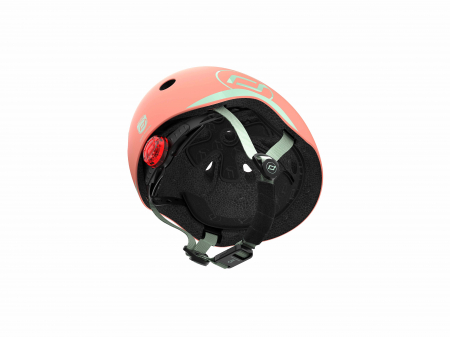 Casca de protectie pentru copii, sistem de reglare magnetic cu led, XXS-S, 45-51 cm, 1 an+, Peach, Scoot & Ride [6]