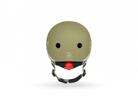 Casca de protectie pentru copii, sistem de reglare magnetic cu led, XXS-S, 45-51 cm, 1 an+, Olive, Scoot & Ride [5]