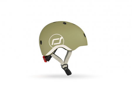 Casca de protectie pentru copii, sistem de reglare magnetic cu led, XXS-S, 45-51 cm, 1 an+, Olive, Scoot & Ride [1]