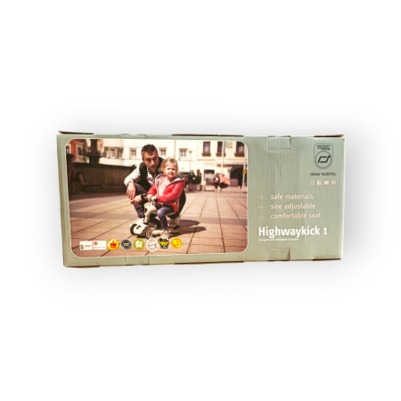 Trotinetă copii 2in1 premium Scoot & Ride HighwayKick 1 Ash, cu șezut, sistem anti-răsturnare, reglabilă 1–5 ani (max. 50 kg) [24]