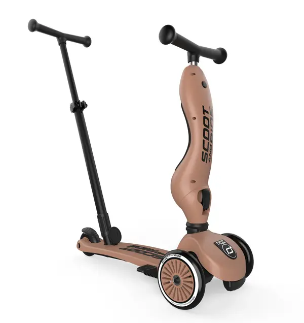 Trotineta copii cu sezut si maner, transformabila 3in1, Highwaykick 1 Push and Go Mocha, 1-5 ani, pana la 50 kg, Scoot & Ride [6]