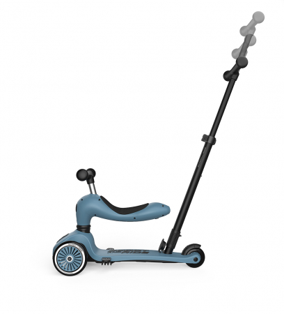 Trotineta copii cu sezut si maner, transformabila 3in1, Highwaykick 1 Push and Go Steel, 1-5 ani, pana la 50 kg, Scoot & Ride [4]