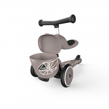 Trotineta copii cu sezut, suport jucarie, transformabila 2in1, HighwayKick 1 Lifestyle Brownlines, 1-5 ani, pana la 50 kg, Scoot & Ride [11]