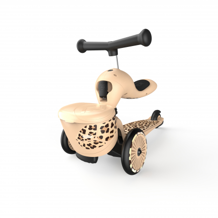 Trotineta copii cu sezut, suport jucarie, transformabila 2in1, HighwayKick 1 Lifestyle Leopard, 1-5 ani, pana la 50 kg, Scoot & Ride [11]