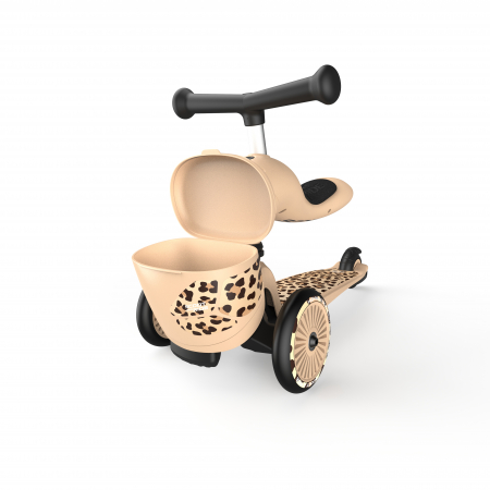 Trotineta copii cu sezut, suport jucarie, transformabila 2in1, HighwayKick 1 Lifestyle Leopard, 1-5 ani, pana la 50 kg, Scoot & Ride [12]