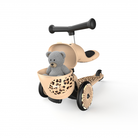 Trotineta copii cu sezut, suport jucarie, transformabila 2in1, HighwayKick 1 Lifestyle Leopard, 1-5 ani, pana la 50 kg, Scoot & Ride [15]