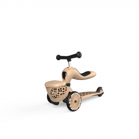 Trotineta copii cu sezut, suport jucarie, transformabila 2in1, HighwayKick 1 Lifestyle Leopard, 1-5 ani, pana la 50 kg, Scoot & Ride [1]