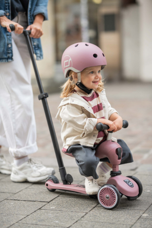 Trotineta copii cu sezut si maner, transformabila 3in1, Highwaykick 1 Push and Go Wildberry, 1-5 ani, pana la 50 kg, Scoot & Ride [18]