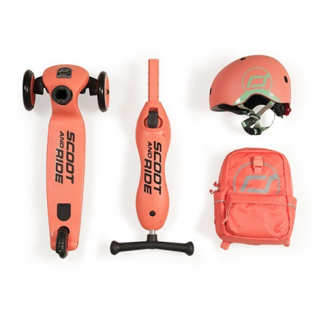 Trotineta copii cu sezut, transformabila 2in1, HighwayKick 1 Peach, 1-5 ani, pana la 50 kg, Scoot & Ride [9]