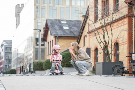 Trotinetă copii 2in1 premium Scoot & Ride HighwayKick 1 Rose, cu șezut, sistem anti-răsturnare, reglabilă 1–5 ani (max. 50 kg) [20]