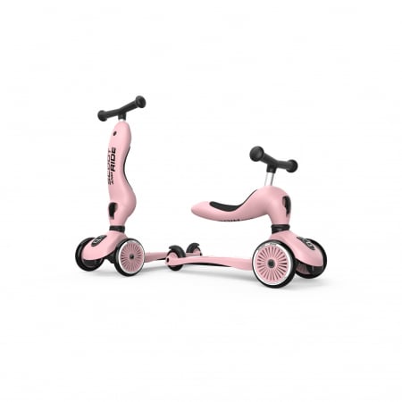 Produsele noastre - Trotineta copii cu sezut, transformabila 2in1, HighwayKick 1 Rose, 1-5 ani, pana la 50 kg, Scoot & Ride