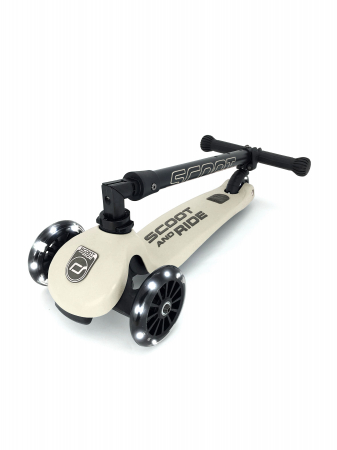 Trotineta copii pliabila, reglabila, roti luminoase, Highwaykick 3 Led Ash, 3-6 ani, pana la 50 kg, Scoot & Ride [2]