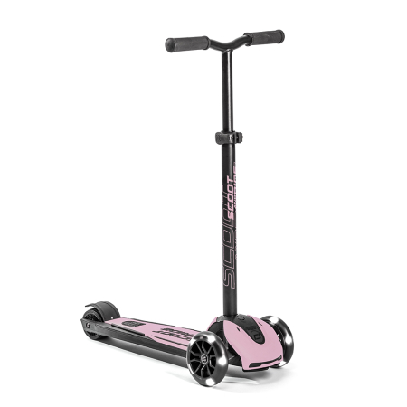 Trotineta pliabila cu roti luminoase Highwaykick 5, 5 ani + - Trotineta copii pliabila, reglabila, roti luminoase, Highwaykick 5 Led Rose, 5 ani +, pana la 80 kg, Scoot & Ride