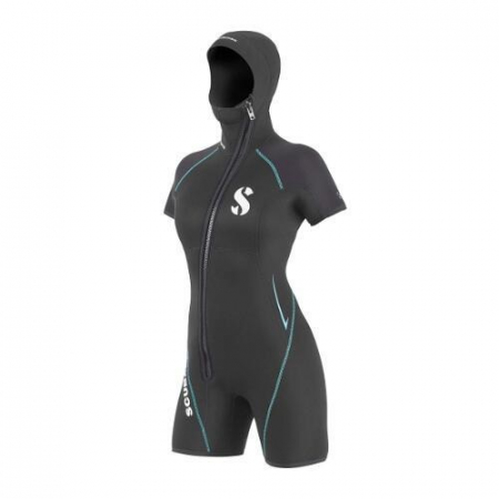 Costume umede - Costum shorty cu gluga DEFINITION, 6MM, WOMEN