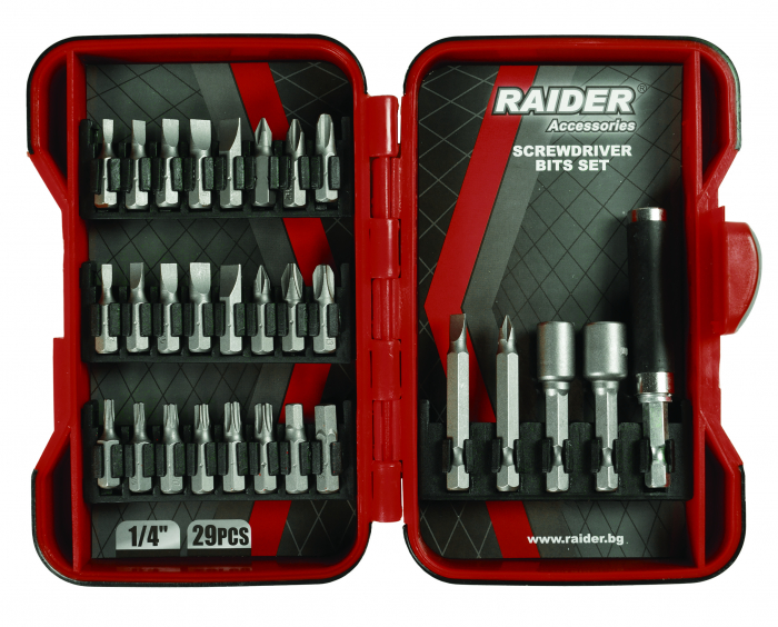 Set biti si adaptoare pt. surubelnita 29pcs Raider Raider