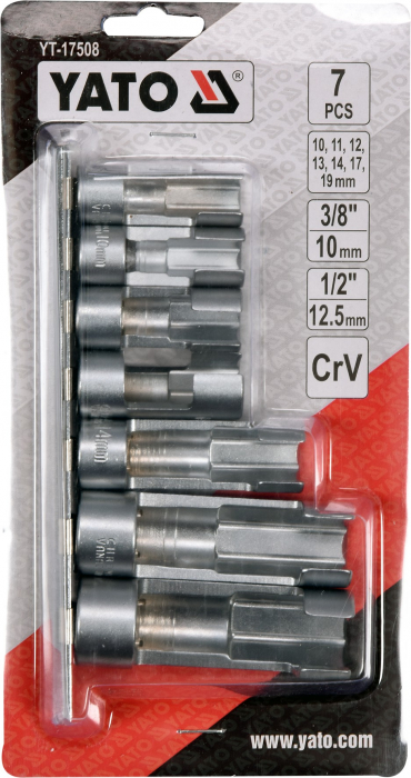 Set chei injectoare 3/8-1/2 YATO 10-19mm CrV 7buc [3]