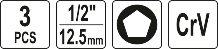 Set chei pentru saboti frana YATO 1/2 10-19mm CrV [5]