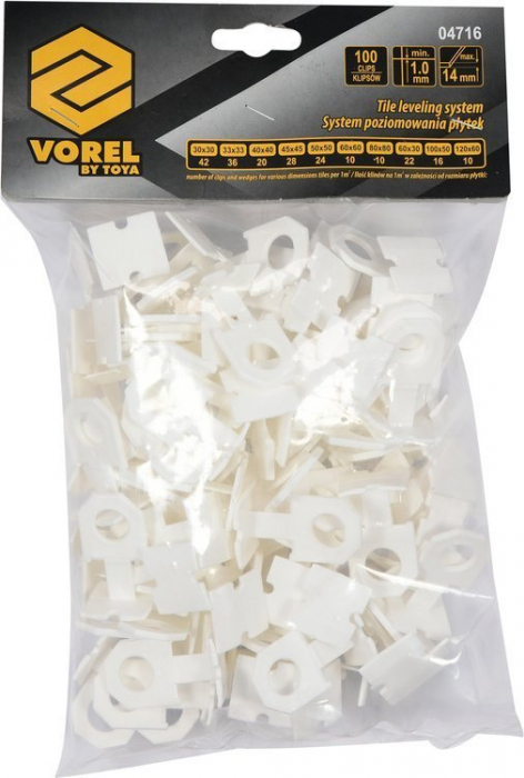 Set clips pentru nivelare placi VOREL 100buc 1mm [3]
