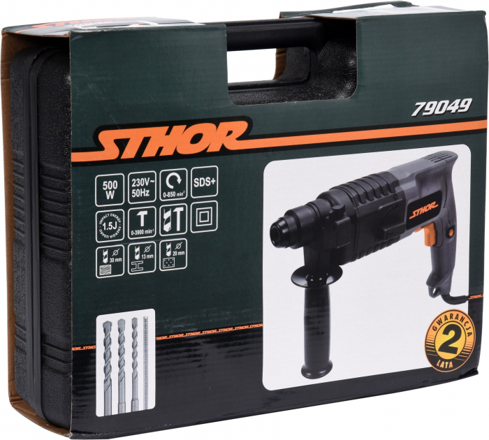 Ciocan rotopercutor STHOR SDS+ 500W 1.5J 2 functii 6 accesorii [4]