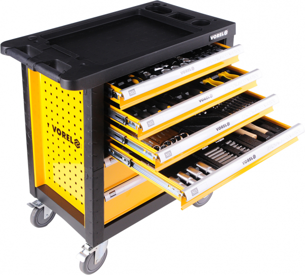 Pachet VOREL, Dulap scule profesional, 6 sertare, Echipat 177 piese + Telescop magnetic, cu led, 17-56.5cm, 3led [2]