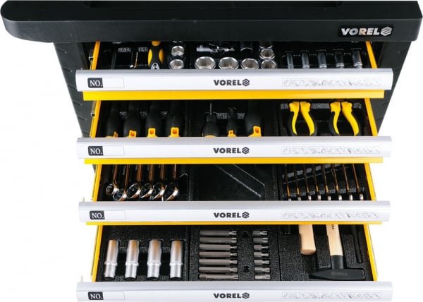 Pachet VOREL, Dulap scule profesional, 6 sertare, Echipat 177 piese + Telescop magnetic, cu led, 17-56.5cm, 3led [5]