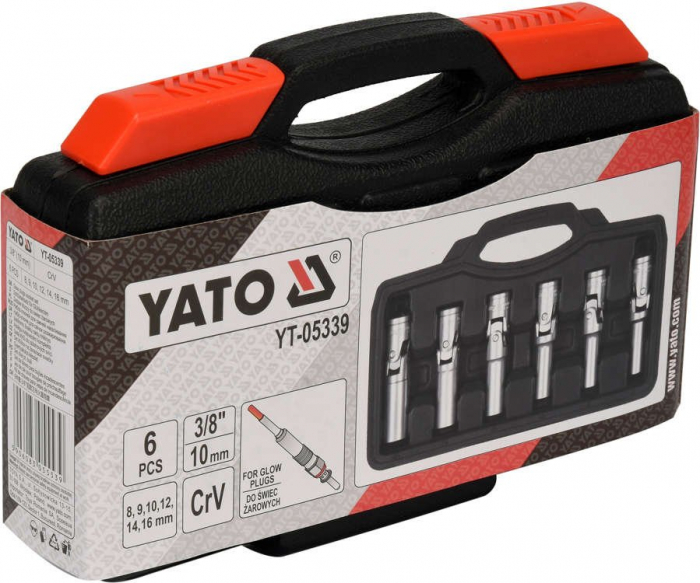 Set chei bujii incandescente 3/8 10mm YATO 8-16mm CrV 6buc [4]