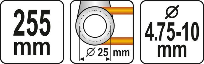Dispozitiv indoit furtun metalic YATO 4.75-10mm 255mm [4]
