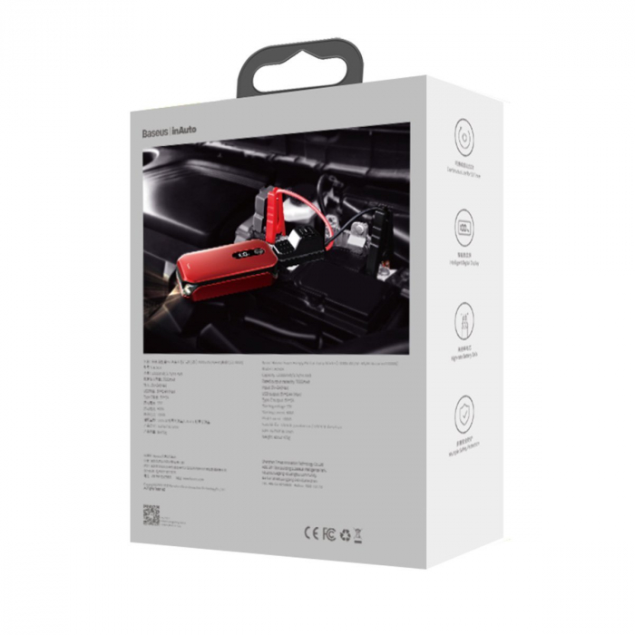 Acumulator extern pentru pornire/incarcare auto BASEUS Super Energy 12000mAh, 1000A, USB (rosu) CRJS03-09 [6]