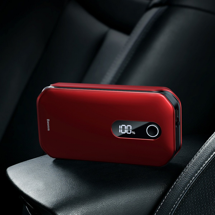 Acumulator extern pentru pornire/incarcare auto BASEUS Super Energy 12000mAh, 1000A, USB (rosu) CRJS03-09 [10]
