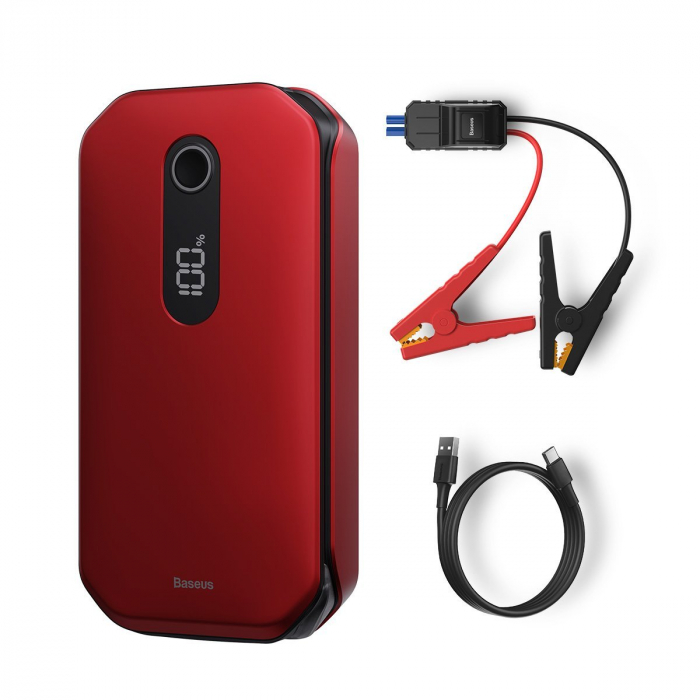 Acumulator extern pentru pornire/incarcare auto BASEUS Super Energy 12000mAh, 1000A, USB (rosu) CRJS03-09 [7]