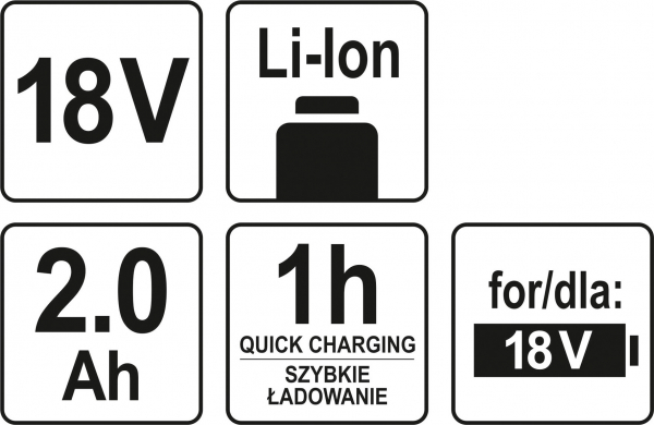 Acumulator YATO, Li-Ion, 18V, 2Ah [4]