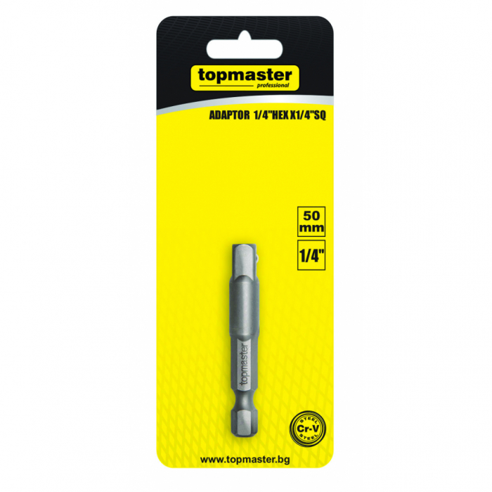 Adaptor 1/4" hex x 1/4 patrat 50mm Top Master Pro [4]