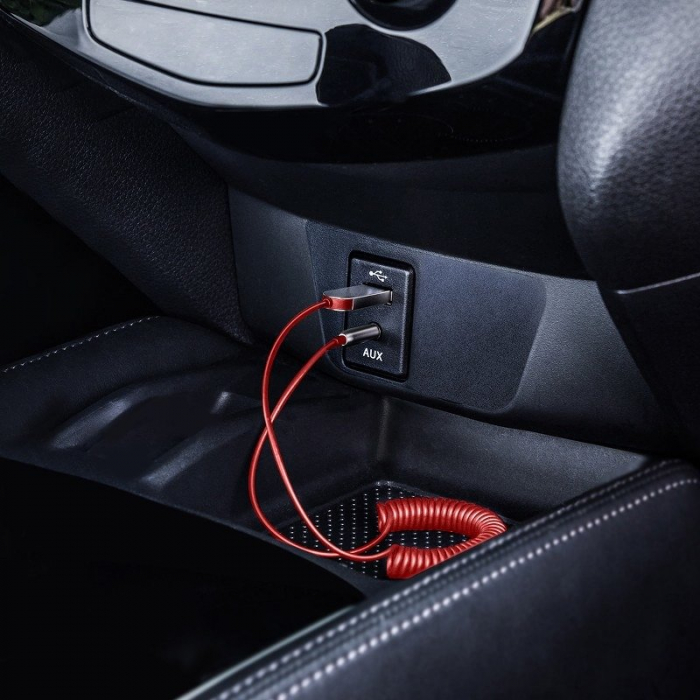 Adaptor audio BASEUS Bluetooth 5.0, AUX (rosu) CABA01-09 [6]