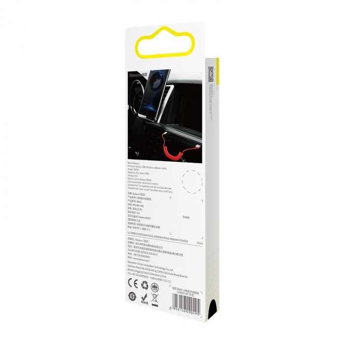 Adaptor audio BASEUS Bluetooth 5.0, AUX (rosu) CABA01-09 [8]